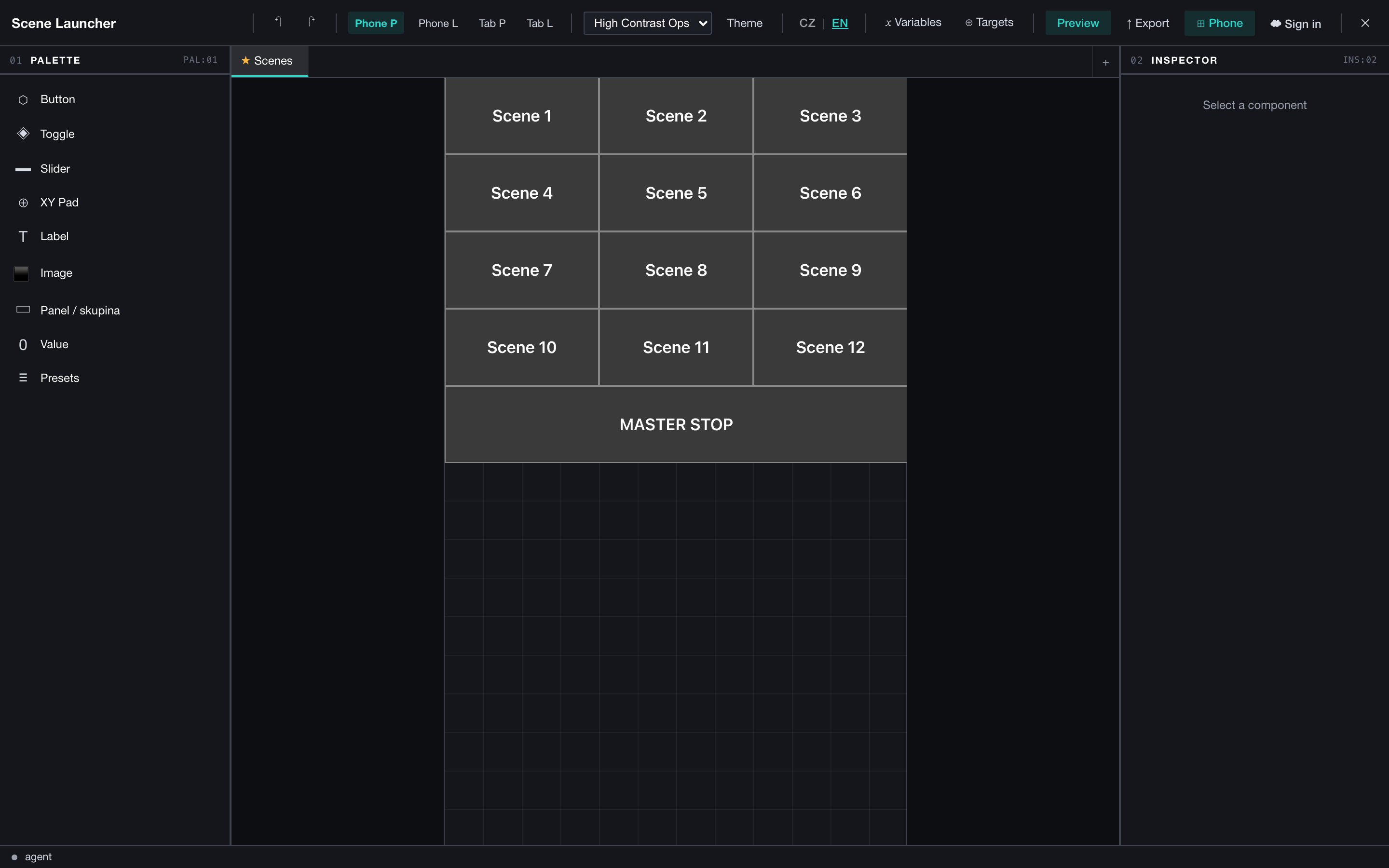 ControlX theme showcase